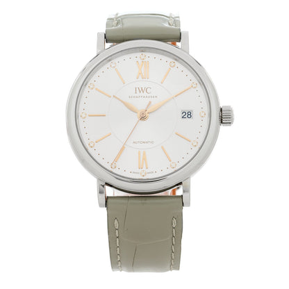 Stainless Steel Crocodile Diamond 37mm Portofino Automatic Watch IW458101