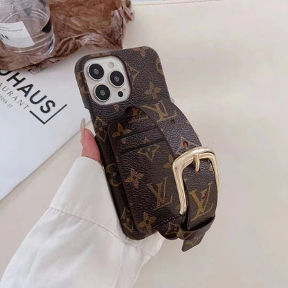 Luxury  Leather card  Wrist strap phone case  FOR SAMSUNG