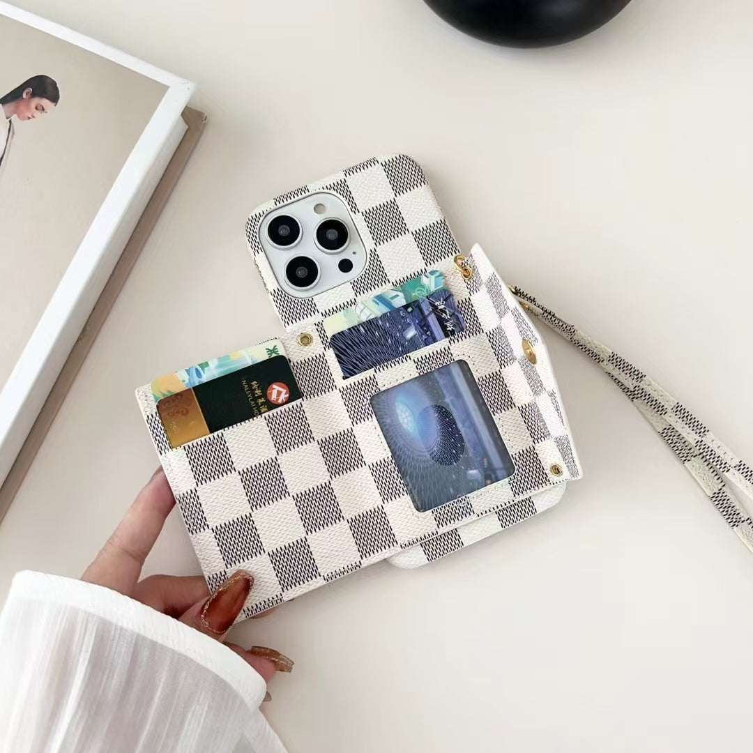 Tri-fold zipper phone case for iphone