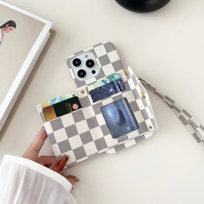 Tri-fold zipper phone case for iphone
