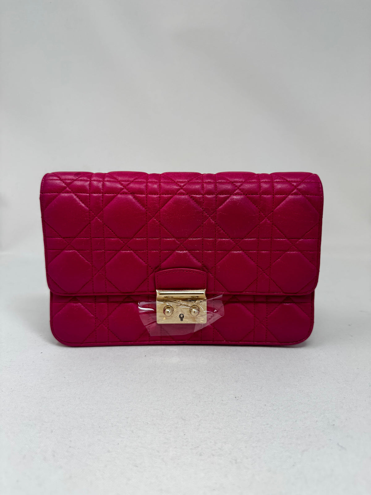 Christian Dior Lambskin Cannage Miss Dior Promenade Pouch Fuchsia Bj1-04 Rovelle Bags