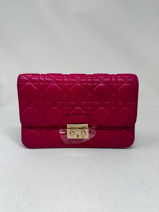 Christian Dior Lambskin Cannage Miss Dior Promenade Pouch Fuchsia Bj1-04 Rovelle Bags