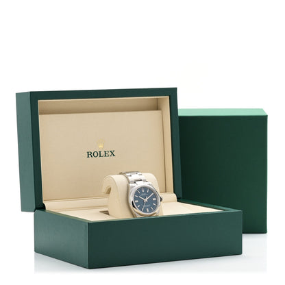 Stainless Steel 36mm Oyster Perpetual Watch Med Blue 126000
