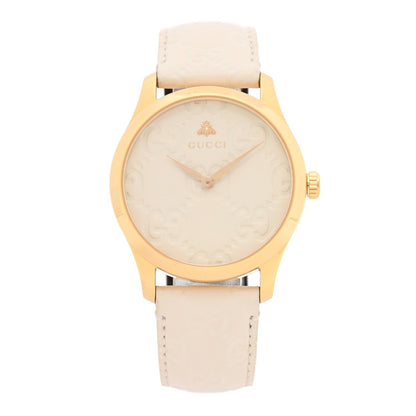 Stainless Steel Calfskin 38mm G-Timeless Quartz Watch White