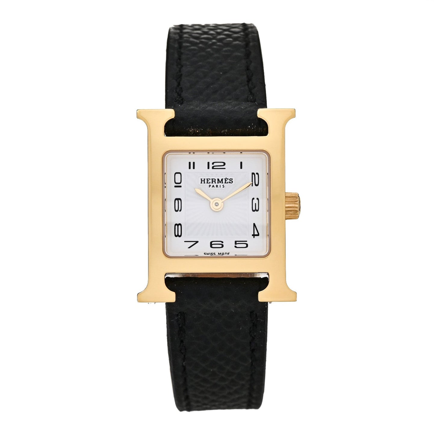 Stainless Steel Epsom 17.2mm Heure H Hour Quartz Watch Noir