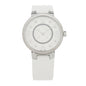 Stainless Steel Rubber Diamond 33mm Tambour Slim Quartz Watch White
