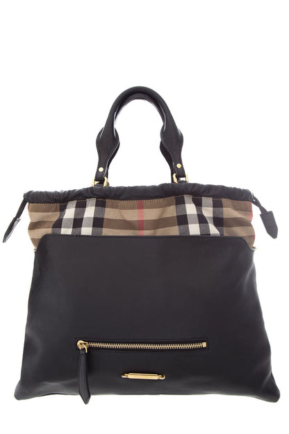 Burberry Big Crush Leather Black Tote Bag