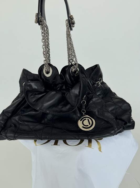 Christian Dior Black Cannage Leather Le Trente Shoulder Bag Rovelle Bags