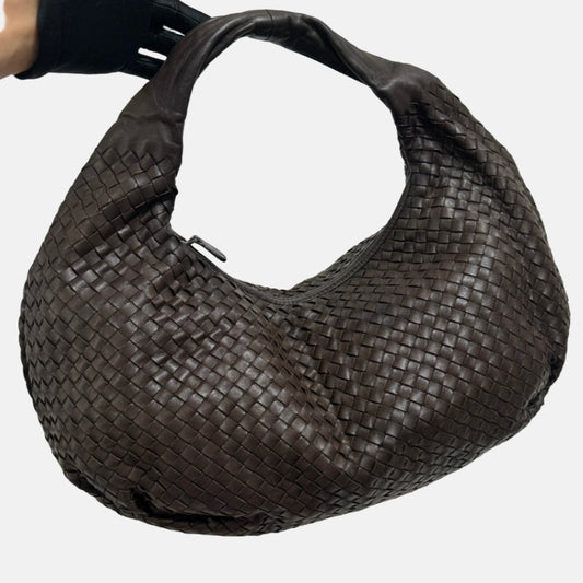 Bottega Veneta Belly Hobo Intrecciato Lambskin Leather Milk Chocolate Brown Large 50cm