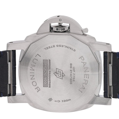 Stainless Steel Alligator 40mm Luminor Quaranta Automatic Watch Blue PAM01370 Blue