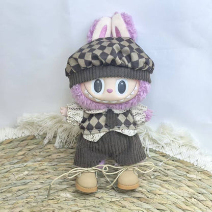 [Baby + Baby Clothes] First and second generation keychain Labubu clothes pendant Labubu baby clothes big brand set two-piece set cute