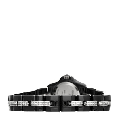 Stainless Steel Ceramic Diamond Bezel 19mm J12 XS Quartz Watch Black