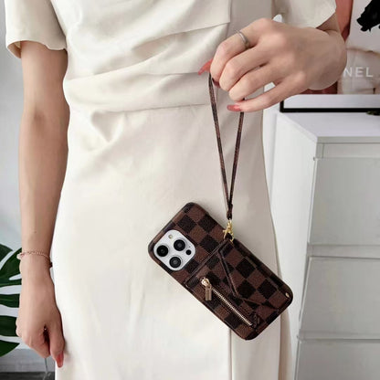 Tri-fold zipper phone case for iphone