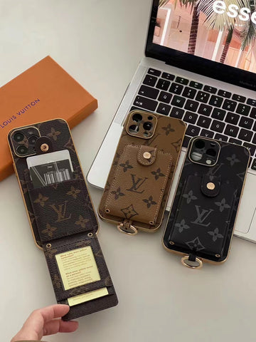 Luxury leather card case phone case for iphone