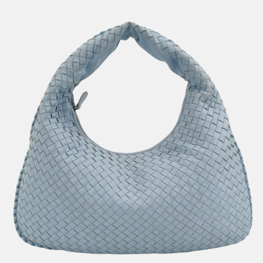 Bottega Veneta Veneta Hobo Medium Baby Blue Intrecciato Leather Bag 43cm
