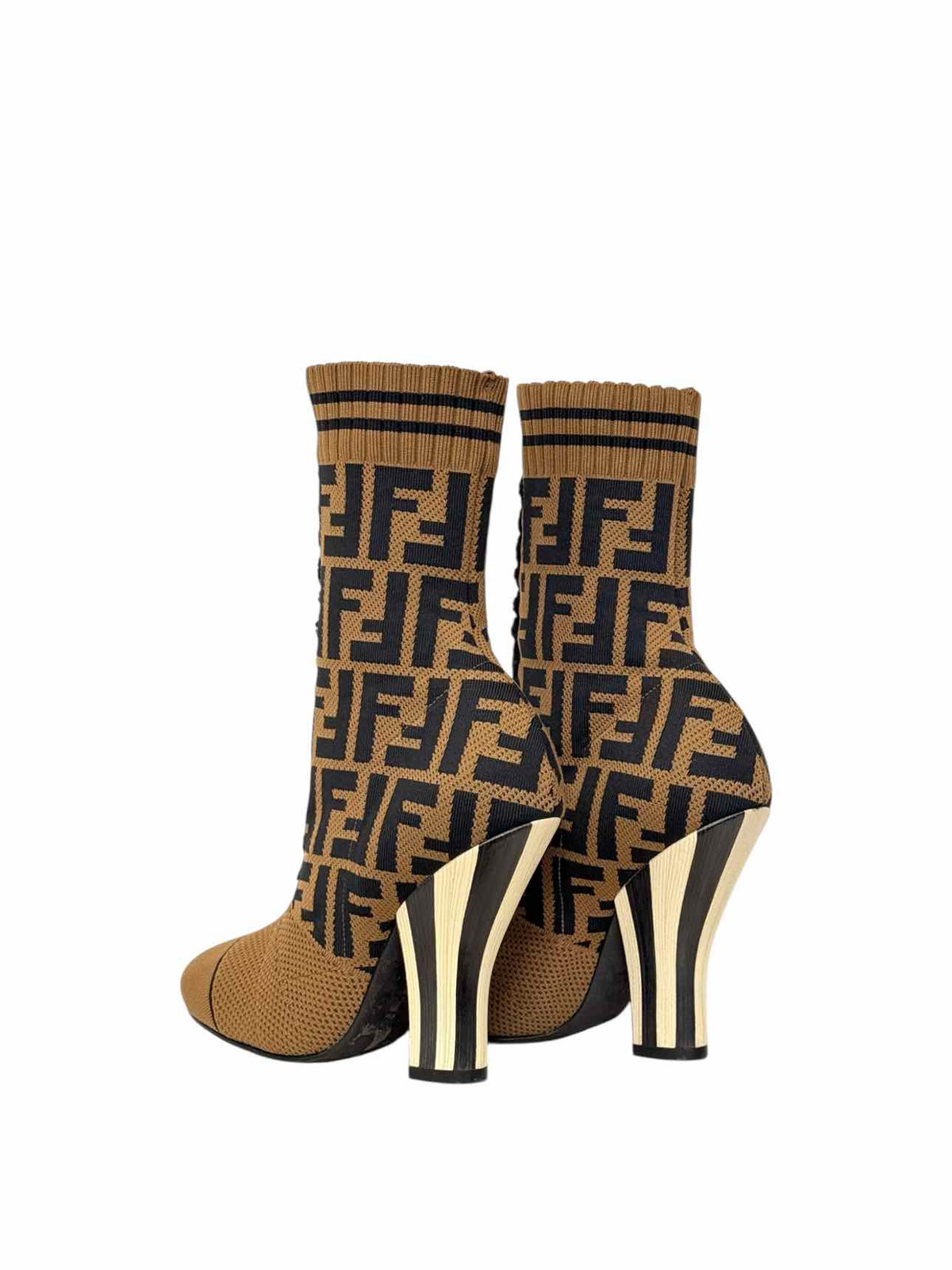 FENDI Brown & Black FF Motif Size EU 35 Ankle Boots Rovelle Bags