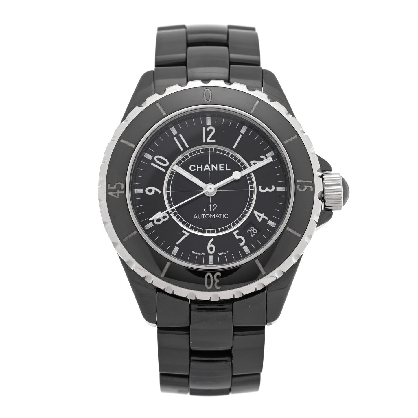 Stainless Steel Ceramic 38mm J12 Automatic Watch Black