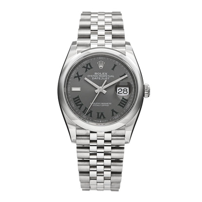 Stainless Steel 36mm Oyster Perpetual Wimbledon Datejust Watch Slate 126200
