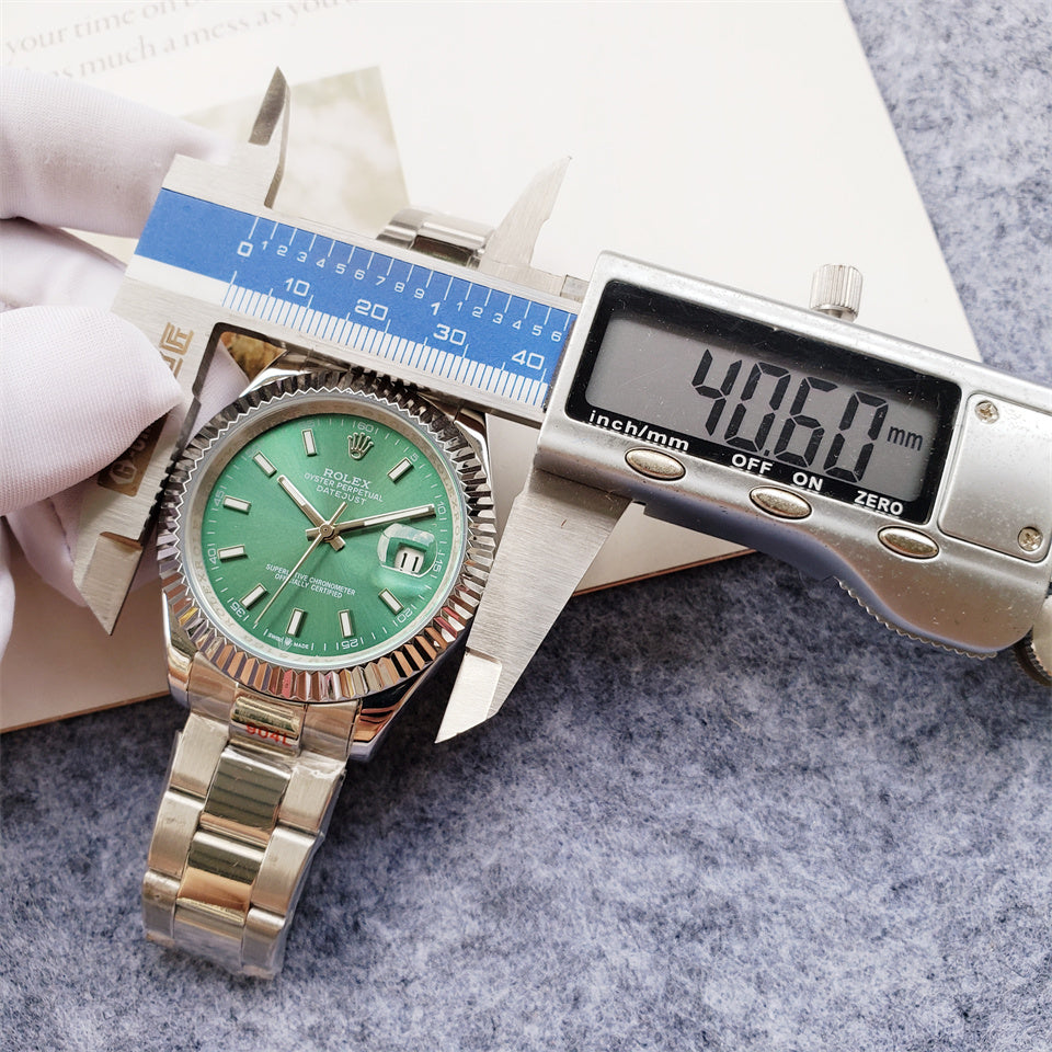 Rolex Datejust 40mm Green Dial Silver