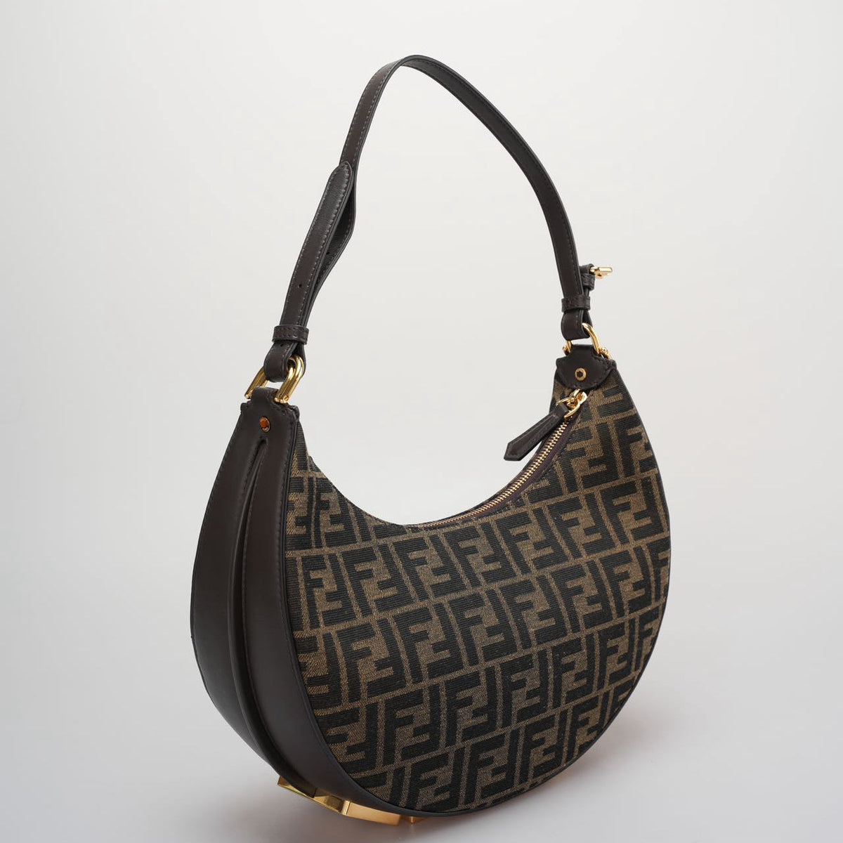 Fendi Graphy Small Brown FF Jacquard Fabric Bag Rovelle Bags