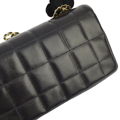 Chanel Black Lambskin Camellia Choco Bar Shoulder Bag Rovelle Bags