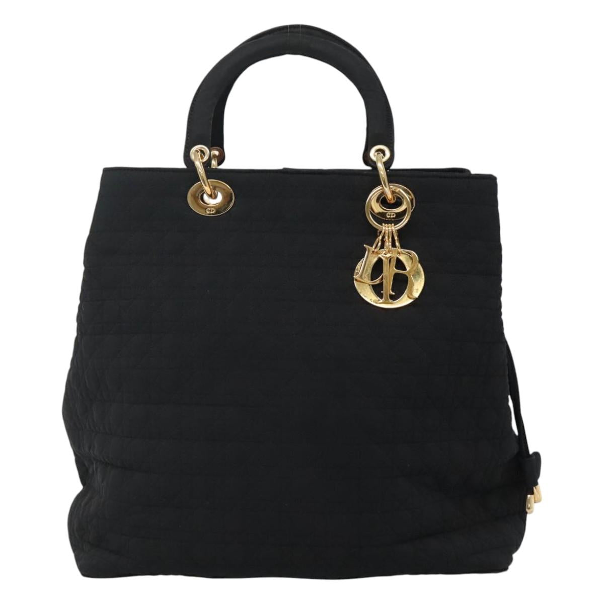 Christian Dior Lady Dior Bag Nylon Black Nylon Handbag Rovelle Bags