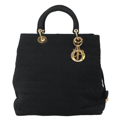 Christian Dior Lady Dior Bag Nylon Black Nylon Handbag Rovelle Bags