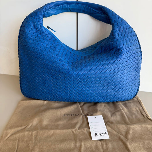 Bottega Veneta Veneta Hobo Medium Royal Blue Intrecciato Leather Bag 47cm