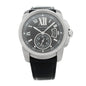 Stainless Steel Alligator 42mm Calibre de Cartier Automatic Watch Black