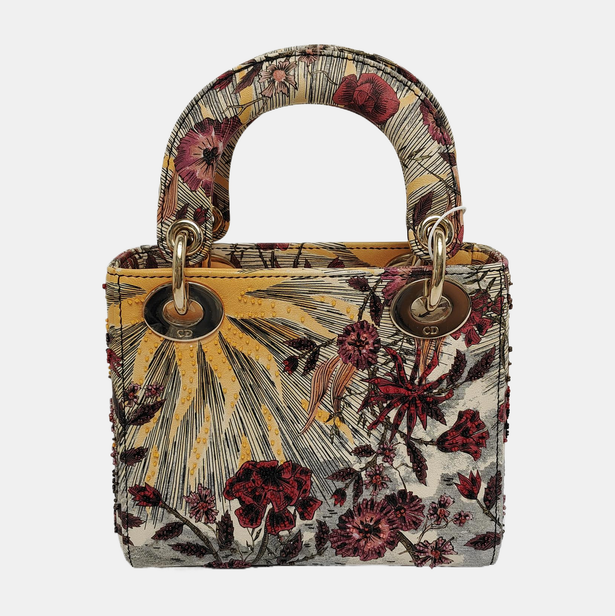 Lady Dior Mini Embroidered Phoenix Cloth Multicolor Handbag Rovelle Bags