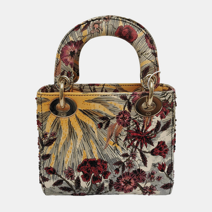Lady Dior Mini Embroidered Phoenix Cloth Multicolor Handbag Rovelle Bags