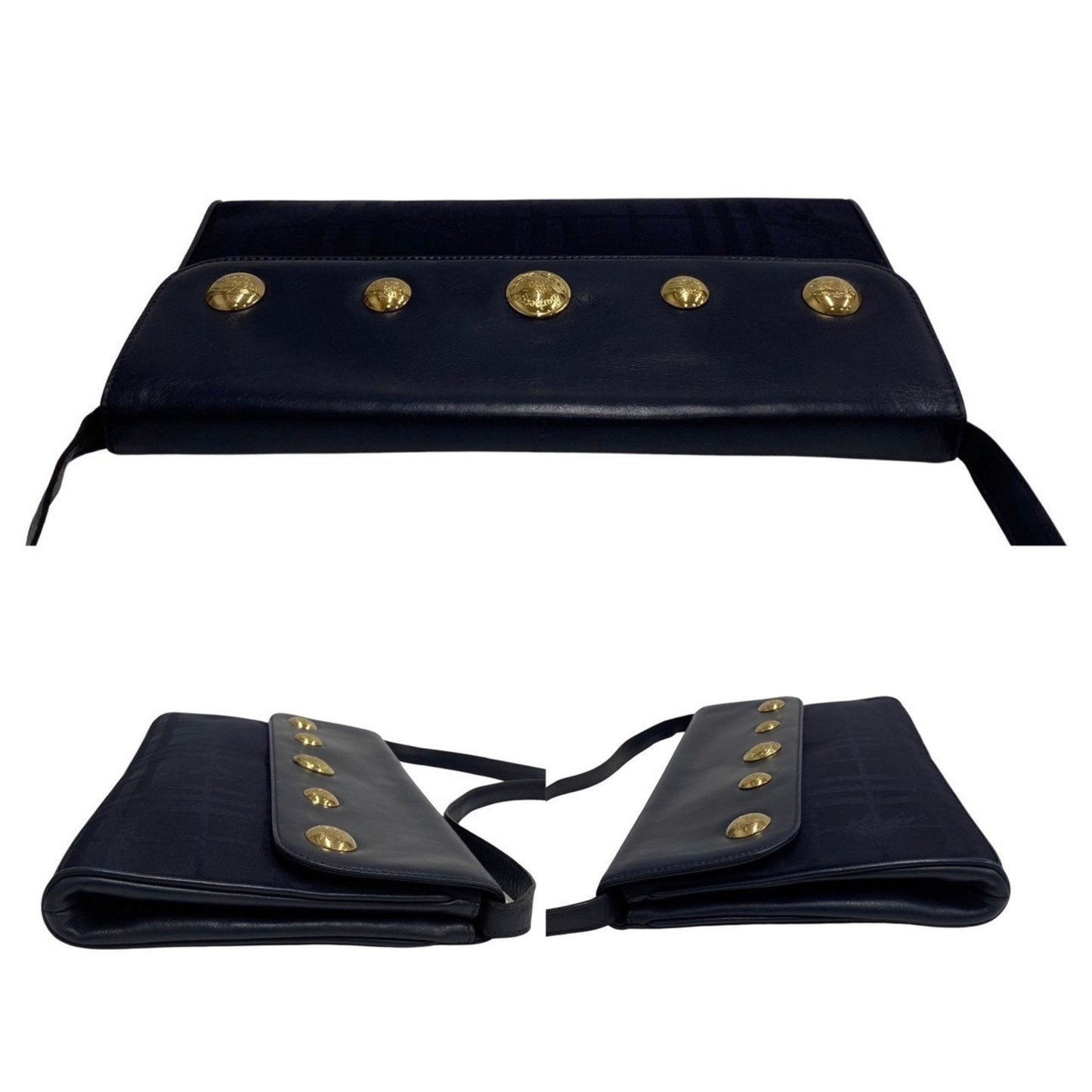 Burberry Brand Leather Blue Shoulder Bag Style 2
