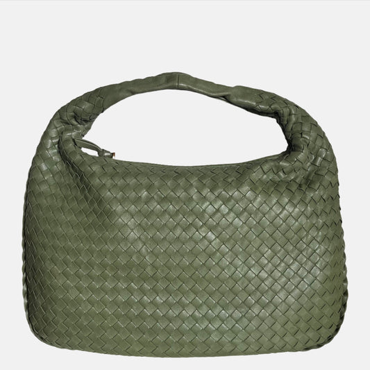 Bottega Veneta Veneta Hobo Large Dark Green 45cm Lambskin Leather
