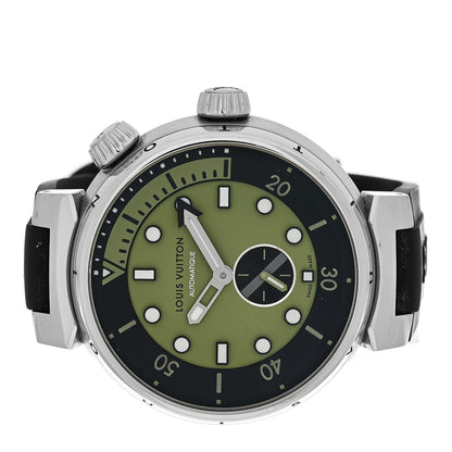 Stainless Steel Rubber 44mm Tambour Street Diver Automatic Watch Urban Green