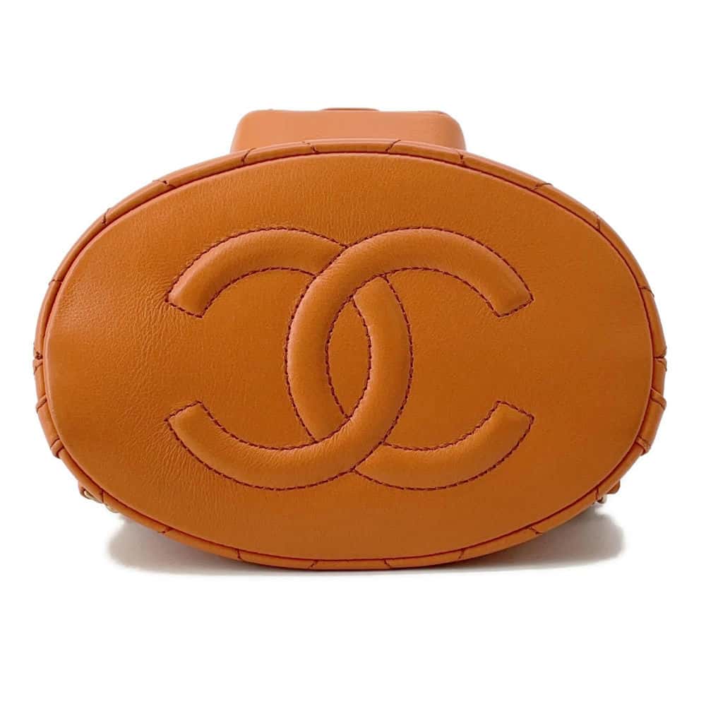 Chanel Matelasse Backpack with Mini Bag Pouch Orange AS3947 Leather Size Small Rovelle Bags