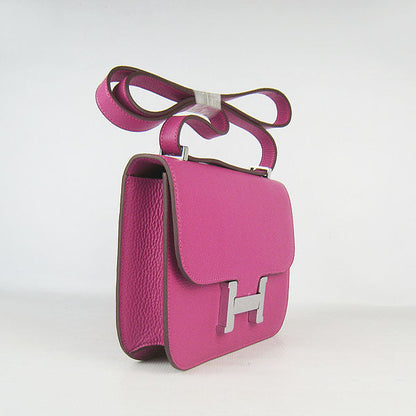 Luxury Hermes Constance Cowskin Leather Bag Peach Silver