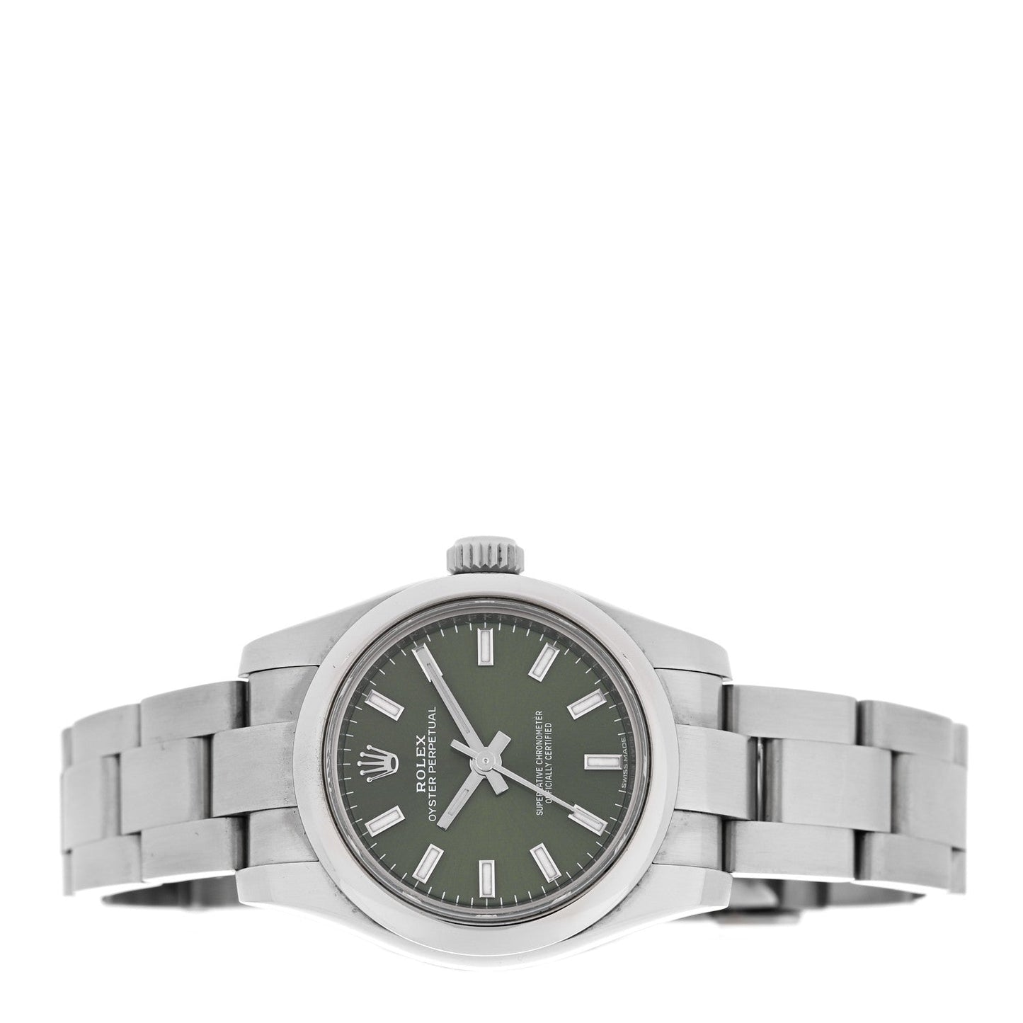 Stainless Steel 26mm Oyster Perpetual Watch Olive Green 176200