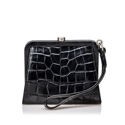 Burberry Others Embossed Leather Black Clutch Bag