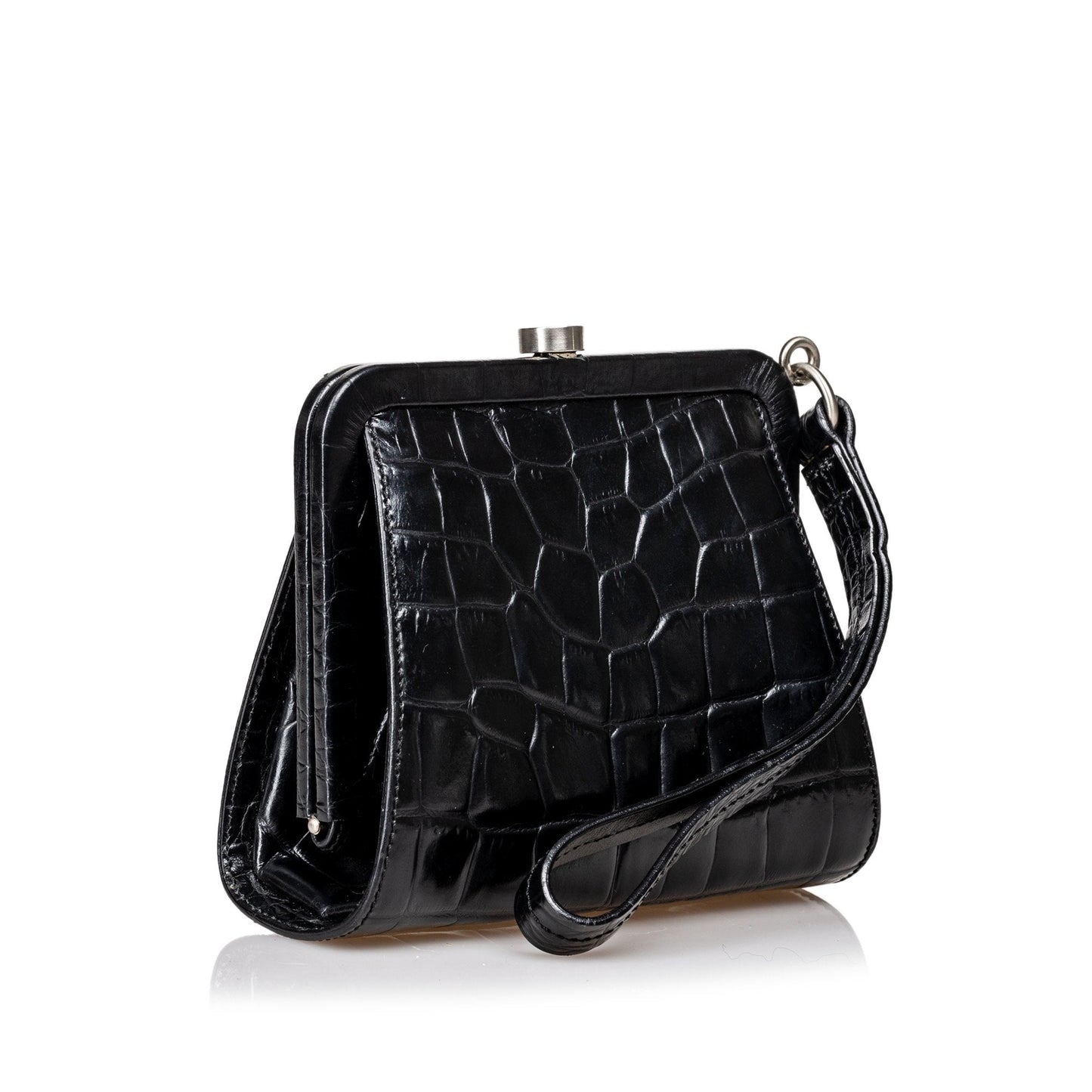Burberry Others Embossed Leather Black Clutch Bag