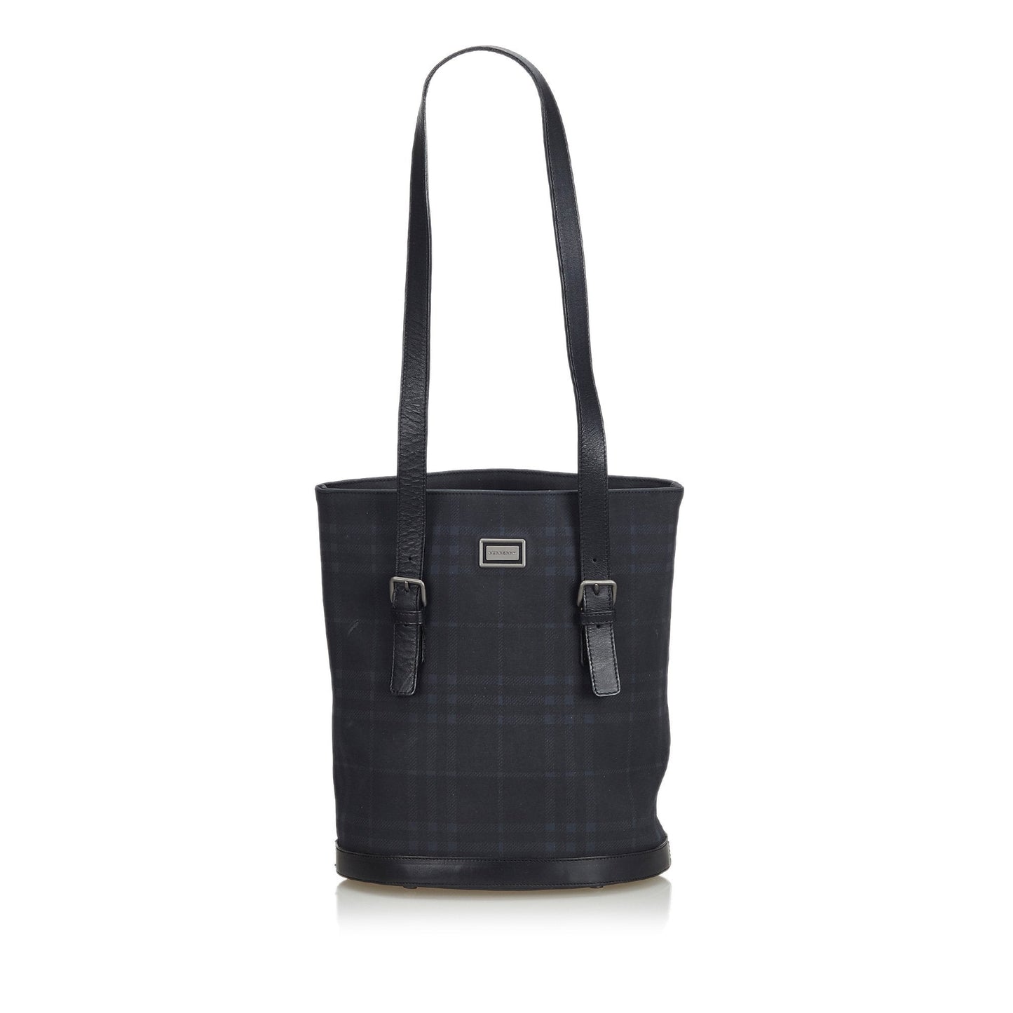 Burberry Plastic Smoke Leather Black Tote Bag