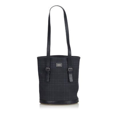 Burberry Plastic Smoke Leather Black Tote Bag