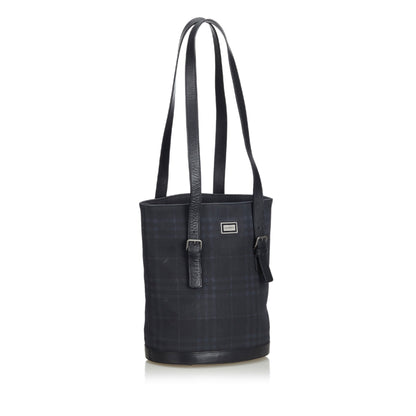 Burberry Plastic Smoke Leather Black Tote Bag