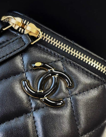 Chanel 24A Black Clutch With Chain Rovelle Bags