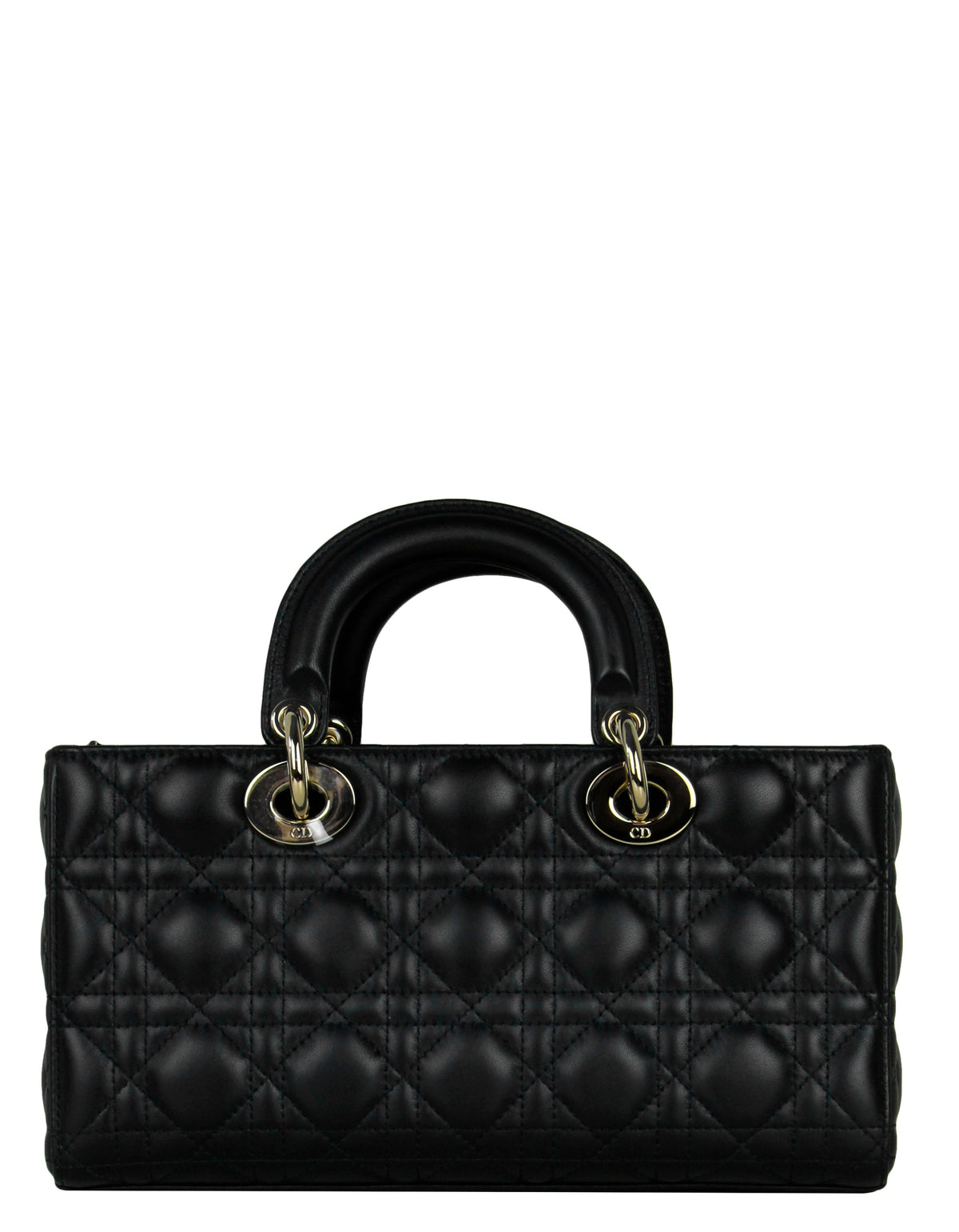 Christian Dior Black Cannage Lambskin Quilted Leather Lady D-Joy Bag Rovelle Bags