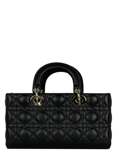 Christian Dior Black Cannage Lambskin Quilted Leather Lady D-Joy Bag Rovelle Bags