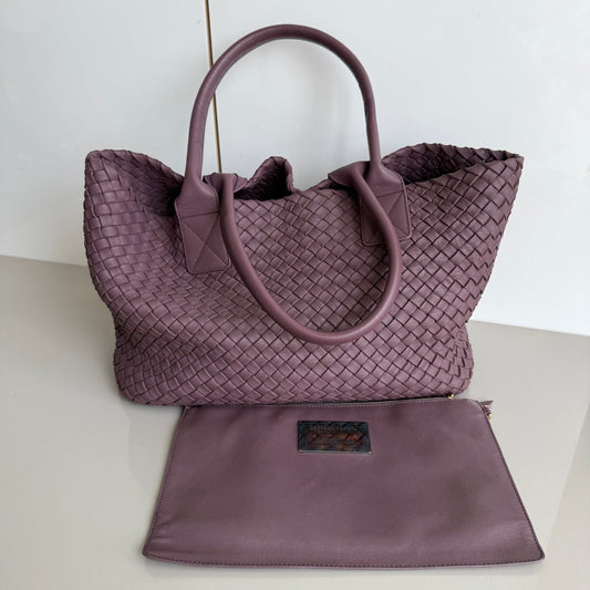 Bottega Veneta Cabat Small Intreccio Leather Tote Bag Mauve Purple Pink 30cm
