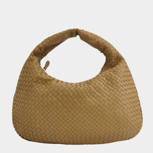 Bottega Veneta Intrecciato Hobo Bag Medium Beige Lambskin leather