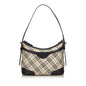 Burberry Nova Jacquard Leather Beige Shoulder Bag