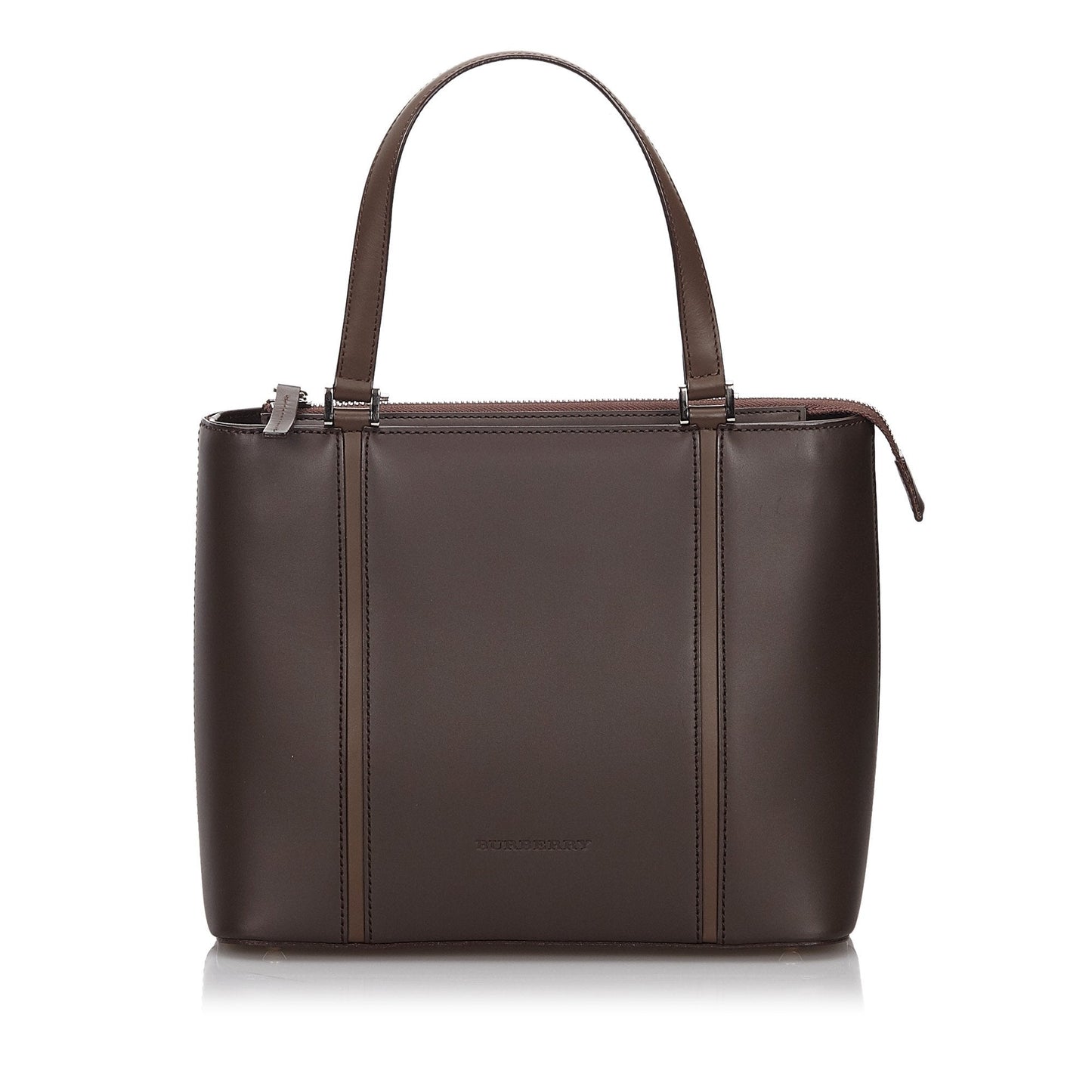 Burberry Dark Others Leather Brown Tote Bag