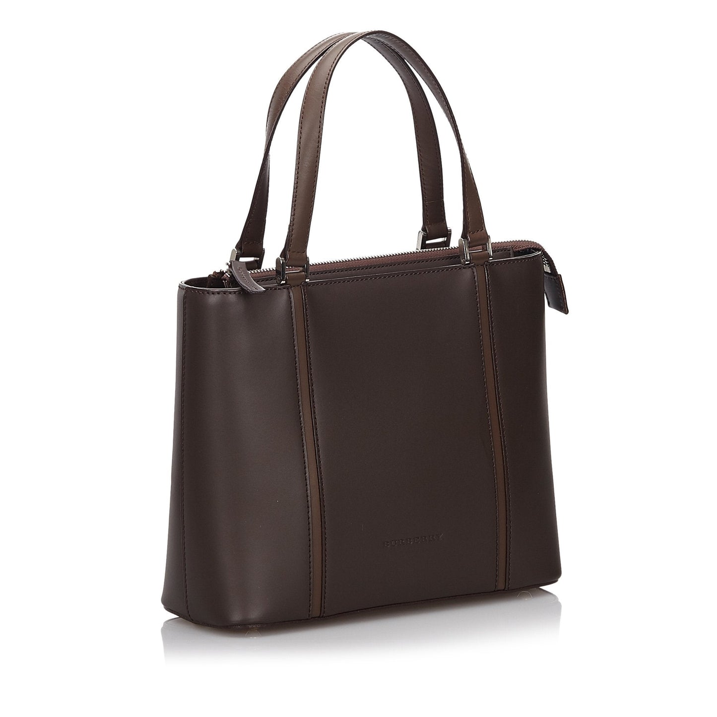 Burberry Dark Others Leather Brown Tote Bag
